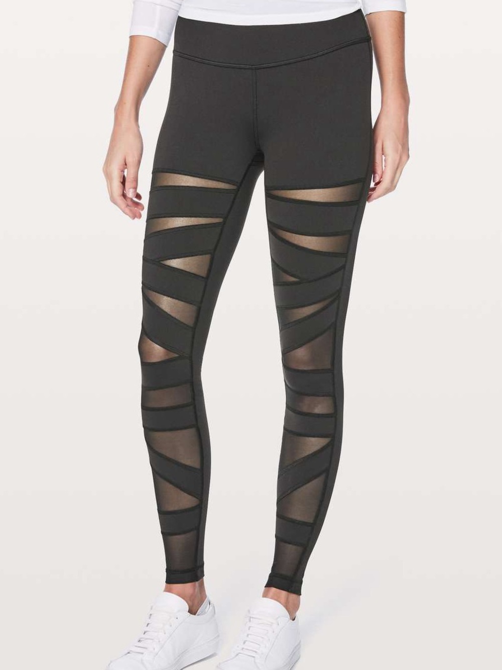 Lululemon Wunder Under HR Tech Mesh Sz 8 Black EUC